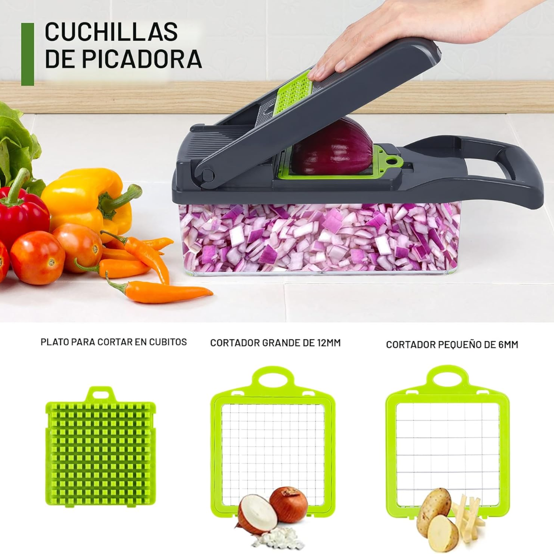 Picadora Premium de Verduras y Frutas Multifuncional 14 en 1