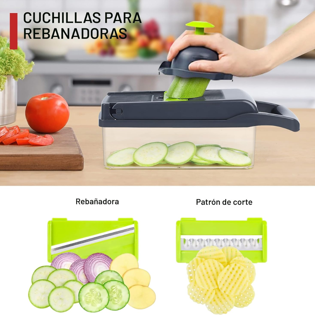 Picadora Premium de Verduras y Frutas Multifuncional 14 en 1